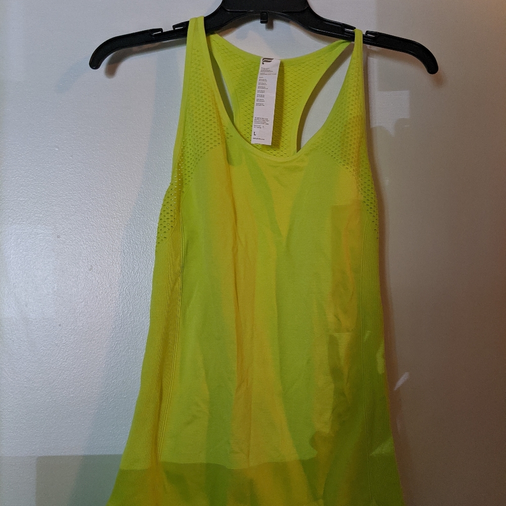 Fabletics seamless neon yellow tank - size L
